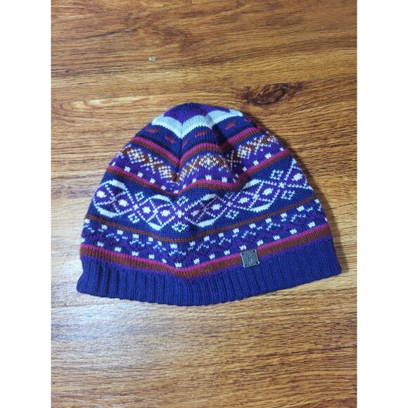 Smartwool Purple Nordic Fair Isle Wool  Blend Beanie Hat Size OS - Picture 1 of 3